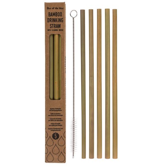 Paie de bambus cu perie de curatat (5 bucati)