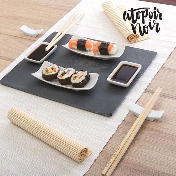 Set de sushi cu tava din ardezie (11 piese)
