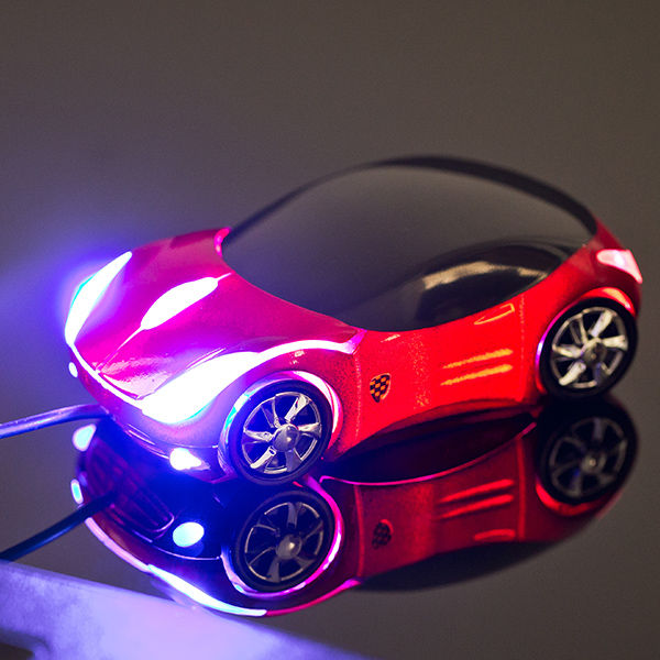 Mouse optic in forma de masina - rosu